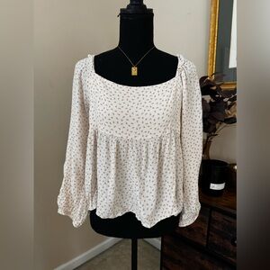Altar'd State Cream Floral Blouse